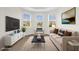 Inviting living room features a neutral color palette, a comfortable seating arrangement, and abundant natural light at 16780 Meadows St, Clermont, FL 34714