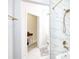 Bathroom featuring modern walk-in shower with gold hardware at 4833 Cypress Woods Dr # 4101, Orlando, FL 32811