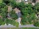 Aerial view of a secluded property with mature trees and a spacious driveway at 670 N Sparkman Ave, Orange City, FL 32763