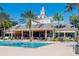 Resort-style pool with ample seating, umbrellas, and shaded lounging areas, perfect for relaxation and recreation at 7630 Heritage Crossing Way # 302, Reunion, FL 34747