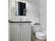 Well lit bathroom featuring a white cabinet and stainless steel finishes at 1400 Place Picardy, Winter Park, FL 32789