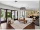 Inviting living room with hardwood floors, access to the backyard, and an open floor plan to the kitchen at 1400 Place Picardy, Winter Park, FL 32789