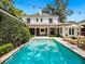 Backyard featuring a large pool, outdoor seating area, and lush landscaping, perfect for relaxation at 1400 Place Picardy, Winter Park, FL 32789