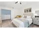 Bright main bedroom has neutral color scheme and seating area with direct access to the walk-in closet at 1578 Farrindon Cir # 1578, Lake Mary, FL 32746