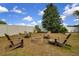 Backyard fire pit area featuring chairs and views of the landscape at 23520 San Sebastian Ct, Sorrento, FL 32776
