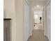 Hallway featuring storage closets and an arched entryway at 23520 San Sebastian Ct, Sorrento, FL 32776