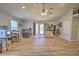 Large, versatile bonus room with wood-look tile floors, a ceiling fan, and access to the outdoors at 2850 Babylon Ct, Oviedo, FL 32765