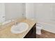 Bathroom with tub, shower, vanity and good lighting at 3053 Daffodil Dr, Lake Hamilton, FL 33851