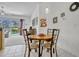 Cozy breakfast nook with table and chairs with a view of the lanai and pool area at 344 Cadiz Loop, Davenport, FL 33837