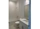Cozy bathroom with a combined tub and shower, vanity and tiled floor at 1016 Gloryland Ct, Sanford, FL 32771