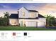 Striking two-story home showcasing modern farmhouse design with a three car garage and lush landscaping at 1059 Gloryland Ct, Sanford, FL 32771