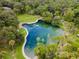 Aerial view of a beautiful lake, clear water, lush greenery, and a serene atmosphere at 111 Crown Oaks Way # 101, Longwood, FL 32779