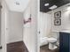 A recently renovated bathroom and walk-in shower offers modern fixtures and stylish design elements at 111 Crown Oaks Way # 101, Longwood, FL 32779