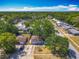 Aerial view of the street and surrounding homes in a lush, green neighborhood at 1298 Scottsdale Dr, Ormond Beach, FL 32174