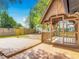 Backyard wooden deck with a gazebo at 1298 Scottsdale Dr, Ormond Beach, FL 32174