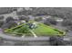 Aerial view of estate outlined in yellow showing large lot size, home, and pool at 1415 Brumley Rd, Chuluota, FL 32766