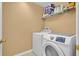 Convenient laundry area with modern washer and dryer units and shelf at 2288 Leland Ln, Casselberry, FL 32707