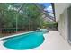 Inviting screened-in pool area with lush landscaping, perfect for relaxation and enjoying the outdoors at 2906 Sunset Vista Ct, Kissimmee, FL 34747