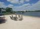 Enjoy lakefront living with a sandy beach area with chairs and a fire pit by the water at 4109 Fairview Vista Pt # 315, Orlando, FL 32804