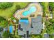 Aerial view showcases the community pool, hot tub, and amenities at 510 Rum Run # 33 510, Davenport, FL 33837
