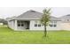 An open view of the backyard with an immature tree and an extended roof at 5216 Greenheart Ave, Mount Dora, FL 32757