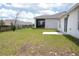 Home's expansive backyard showcases the green lawn, ideal for outdoor activities and relaxation at 707 Staffora St, Haines City, FL 33844