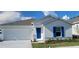 Charming single-Gathering home featuring a bright blue front door and white exterior at 707 Staffora St, Haines City, FL 33844