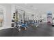 Bright gym with modern equipment, weights, mirrors, and a TV for an enhanced workout experience at 754 Centervale Dr, Kissimmee, FL 34747