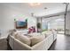 Modern living room with large sliding doors, creating seamless indoor-outdoor living at 9443 Merrifield St, Orlando, FL 32827