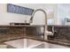 Close-up of kitchen sink, faucet, and granite countertop with stainless steel sink at 10533 Belfry Cir, Orlando, FL 32832