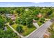 Beautiful home with mature trees and landscaping with a glimpse of the city skyline in the distance at 1632 Oriole Ave, Orlando, FL 32803