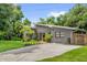 Charming single-story home featuring a well-manicured lawn, wood accents, and a stylish modern design at 1632 Oriole Ave, Orlando, FL 32803