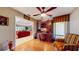 Cozy office space with a built-in desk, wood accents, and a view into the living area at 21 Abbey Ct, Haines City, FL 33844