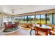 Cozy sunroom with multiple windows offering lots of natural light and views of the lush backyard at 21 Abbey Ct, Haines City, FL 33844