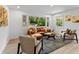 Comfortable living room with contemporary furniture and a bright airy feel at 2205 Pine Island Dr, New Smyrna Beach, FL 32168
