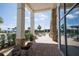 Enjoy the outdoors on this covered patio with decorative stone features and comfortable seating at 2604 Meadowedge Loop, St Cloud, FL 34772
