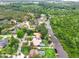 Waterfront homes boast pools and private docks along a tranquil canal winding through lush greenery at 28136 Tammi Dr, Tavares, FL 32778
