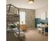 bedroom with a bunk bed, comic strip wallpaper, and a cozy study area near a bright window at 358 Fairfield Dr, Sanford, FL 32771