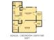 Floor plan of Azalea, a one-bedroom, one-bath unit with kitchen, dining, terrace, and walk-in closet at 4225 Thornbriar Ln # 305, Orlando, FL 32822