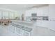 Open kitchen with center island, quartz counters, stainless appliances and counter seating at 4432 Seven Canyons Dr, Kissimmee, FL 34746