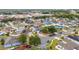 Aerial view of a residential neighborhood with mature trees and well-maintained lawns at 5113 Sage Way, Kissimmee, FL 34758