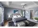 Spacious main bedroom features a tray ceiling, ceiling fan, and ensuite bath at 7017 Bridle Path, St Cloud, FL 34771