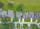 Aerial view of multiple homes showing well-manicured lawns and mature trees at 9 Abbey Ct, Haines City, FL 33844
