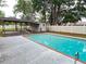 Backyard pool featuring a covered patio and a privacy fence, perfect for outdoor relaxation and entertaining at 1329 Se 36Th Ave, Ocala, FL 34471