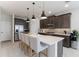Modern kitchen with stainless steel appliances, a large island, and pendant lighting at 13748 Werrington Dr, Winter Garden, FL 34787