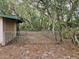 Fenced backyard offering a private space for gardening or recreation with mature trees and wooded areas at 1424 Lake Shore Dr, Casselberry, FL 32707