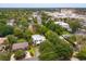 Drone shot of a house surrounded by trees, highlighting its lush setting, community, and proximity to the neighborhood at 1831 Mizell Ave, Winter Park, FL 32789