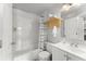 Bathroom includes tub and shower, toilet, vanity with sink and mirrored medicine cabinet at 1956 Lake Atriums Cir # 146, Orlando, FL 32839
