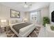Light and airy bedroom featuring a ceiling fan, and large window for natural light and modern furnishings at 3629 Vega Creek Dr, St Cloud, FL 34772