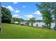 Spacious backyard featuring lush green lawn and a serene lake view at 5108 Sailwind Cir, Orlando, FL 32810